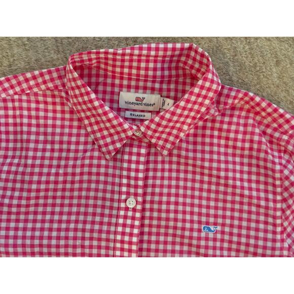 Vineyard Vines Boys Classic Button-Down Shirt 👔 | Size 4 | Red‎ Gingham - Picture 3 of 7